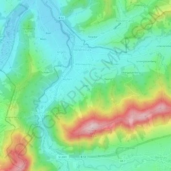 Carte topographique Greit, altitude, relief
