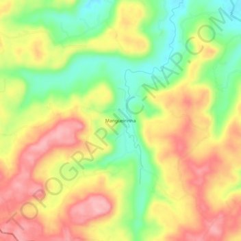 Carte topographique Mangueirinha, altitude, relief