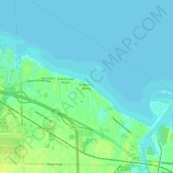 Carte topographique North Palm Beach, altitude, relief