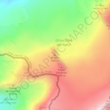 Carte topographique Vedette, altitude, relief