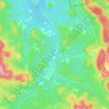 Carte topographique Roc de Barry, altitude, relief