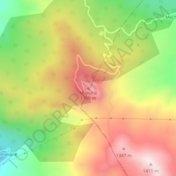 Carte topographique Maouna, altitude, relief