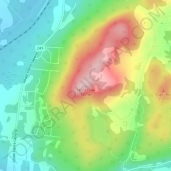Carte topographique Mont Gale, altitude, relief