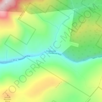 Carte topographique Peekamoose, altitude, relief