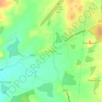 Carte topographique Kimbissa, altitude, relief