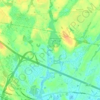 Carte topographique Tihonet, altitude, relief