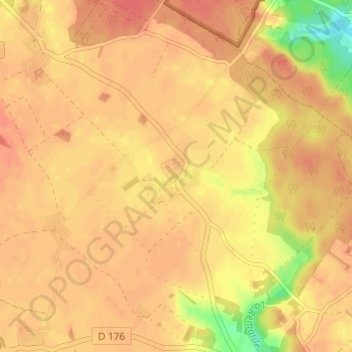 Carte topographique La Hunière, altitude, relief