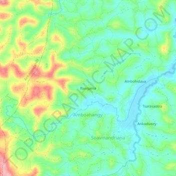 Carte topographique Rangaina, altitude, relief