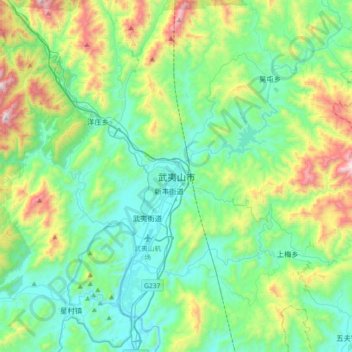 Carte topographique 武夷山市, altitude, relief