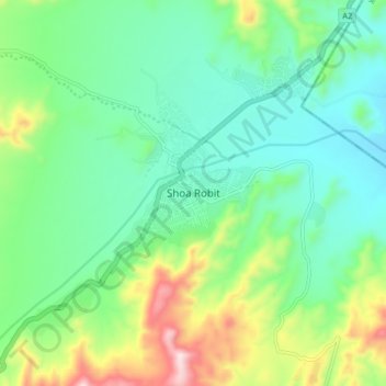 Carte topographique Shoa Robit, altitude, relief