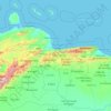 Carte topographique Carabobo, altitude, relief