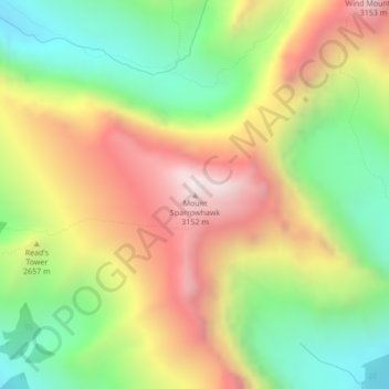 Carte topographique Mount Sparrowhawk, altitude, relief