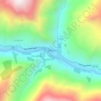 Carte topographique Thirot, altitude, relief
