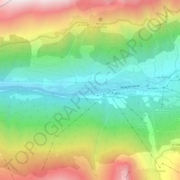 Carte topographique Lanslebourg-Mont-Cenis, altitude, relief