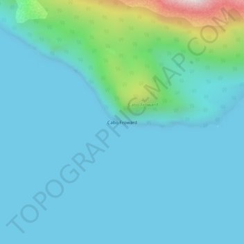 Carte topographique Cabo Froward, altitude, relief