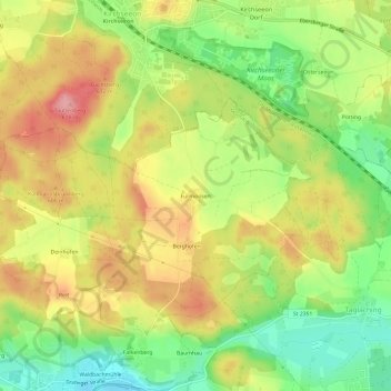 Carte topographique Fürmoosen, altitude, relief