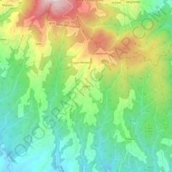 Carte topographique Castra, altitude, relief