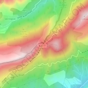 Carte topographique Col de Buis, altitude, relief