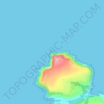 Carte topographique Dinas Head, altitude, relief