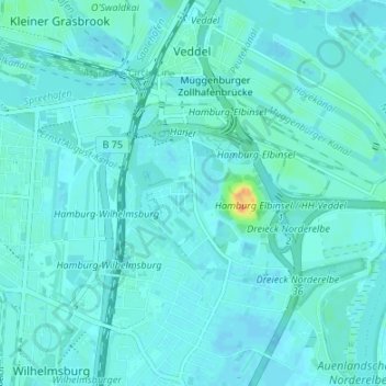 Carte topographique Niedergeorgswerder, altitude, relief