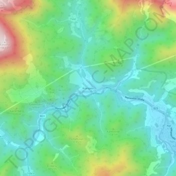 Carte topographique Krampen, altitude, relief
