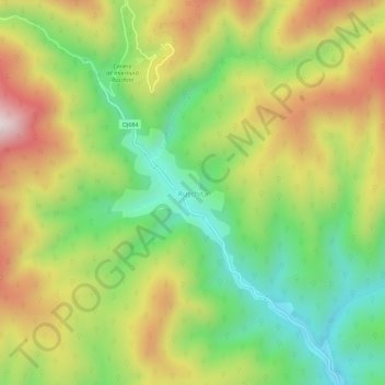 Carte topographique Rușchița, altitude, relief