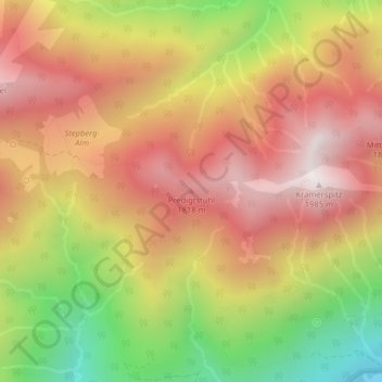Carte topographique Predigtstuhl, altitude, relief