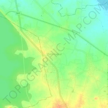 Carte topographique Thimmapur, altitude, relief