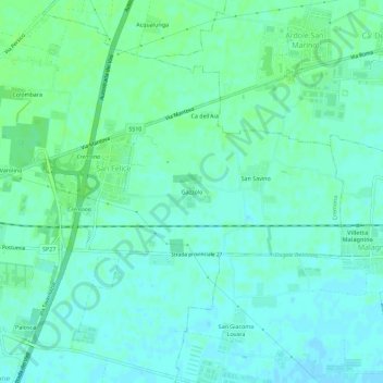 Carte topographique Gazzolo, altitude, relief