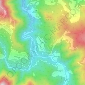Carte topographique Losso, altitude, relief