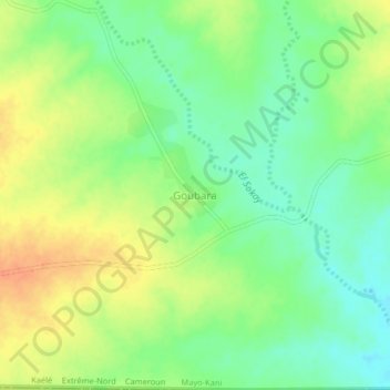 Carte topographique Goubara, altitude, relief