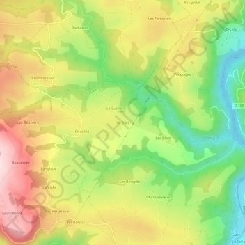 Carte topographique Le Trait, altitude, relief