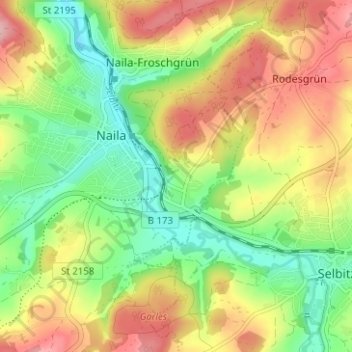 Carte topographique Linden, altitude, relief