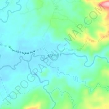 Carte topographique Cabantao, altitude, relief