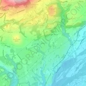 Carte topographique Dorgnan, altitude, relief