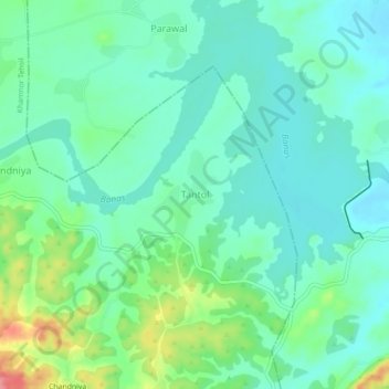 Carte topographique Tantol, altitude, relief