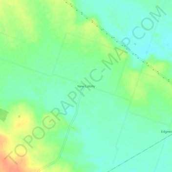 Carte topographique New Colony, altitude, relief
