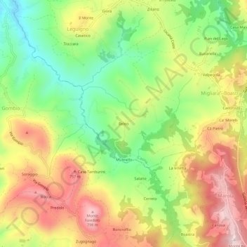 Carte topographique Beleo, altitude, relief