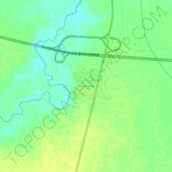 Carte topographique Khanna, altitude, relief