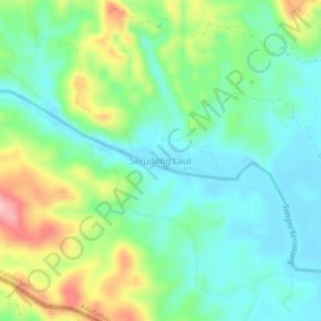 Carte topographique Serudong Laut, altitude, relief