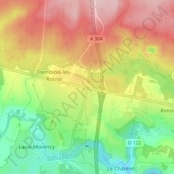 Carte topographique Le Piquet, altitude, relief