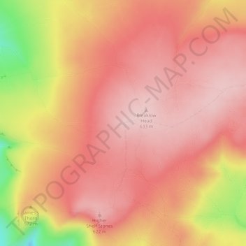 Carte topographique Wain Stones, altitude, relief