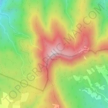 Carte topographique Mont Rachas, altitude, relief