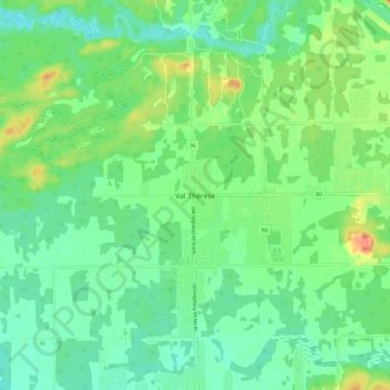 Carte topographique Val Thérèse, altitude, relief