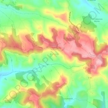 Carte topographique En Pons, altitude, relief