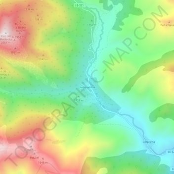 Carte topographique Redipuertas, altitude, relief