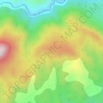 Carte topographique Monte Picayo, altitude, relief