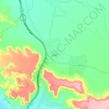 Carte topographique Ghran, altitude, relief