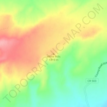 Carte topographique White Hills, altitude, relief