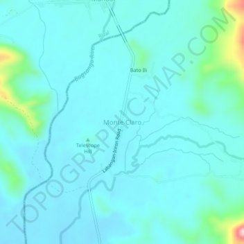 Carte topographique Monte Claro, altitude, relief